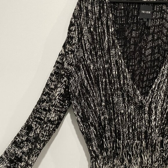 Nic+Zoe Women Black and White Elegant Cardigan Size L, - Picture 3 of 13